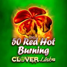 50 Red Hot Burning Clover Links slot visual from Novomatic available on hiddensjack.com