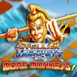 Stellar Jackpots with More Monkeys slot logo by Lightning Box Game at HiddenJack Casino