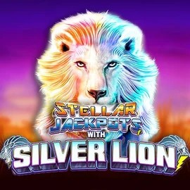 Stellar Jackpots with Silver Lion slot visual from Lightning Box Game available on hiddensjack.com